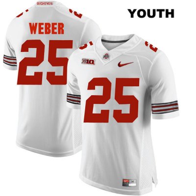 Youth NCAA Ohio State Buckeyes Mike Weber #25 College Stitched Authentic Nike White Football Jersey QS20Z66EI